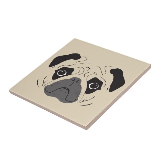 Pug Face Silhouette Tegeltje (Zijkant)