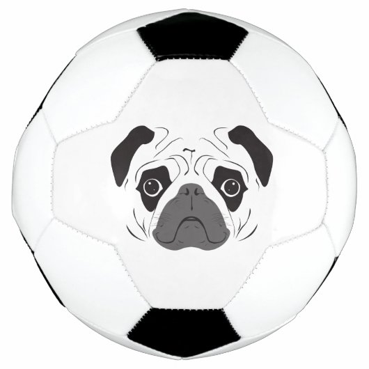 Pug Face Silhouette Voetbal (Voorkant)