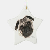 Pug Face Star-Ornament Keramisch Ornament (Rechts)