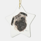 Pug Face Star-Ornament Keramisch Ornament (Links)
