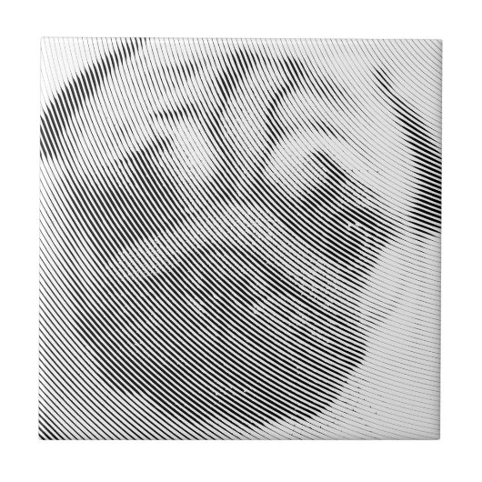 Pug Face Tegeltje (Voorkant)