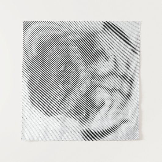 Pug Face Wandkleed (Voorkant (horizontaal))