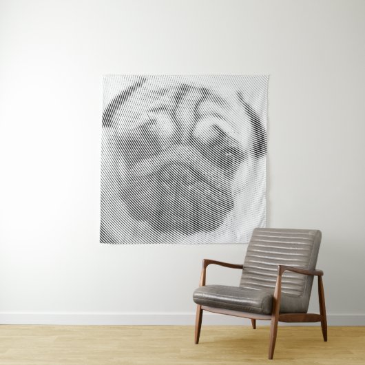 Pug Face Wandkleed (In situ)
