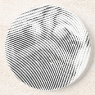 Pug Face Zandsteen Onderzetter