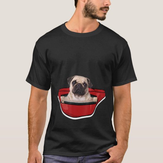 Pug Fanny Pack Bum Bag Dropbag Hondenliefhebber Wa T-shirt (Voorkant)