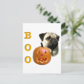 Pug (fawn) Boo Briefkaart (Staand voorkant)
