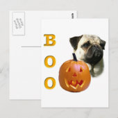 Pug (fawn) Boo Briefkaart (Voorkant / Achterkant)