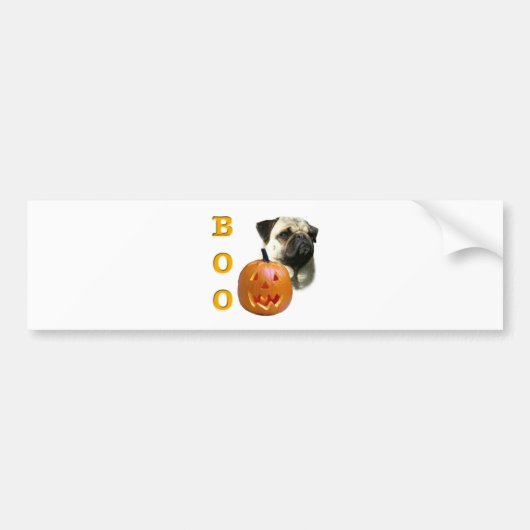 Pug (fawn) Boo Bumpersticker (Voorkant)