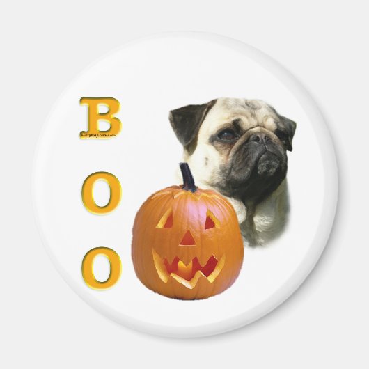 Pug (fawn) Boo Magneet (Voorkant)