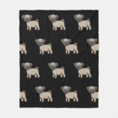 Pug Fawn Cartoon Fleece Deken (Voorkant)