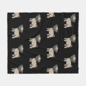 Pug Fawn Cartoon Fleece Deken (Voorkant (Horizontaal))