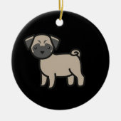 Pug Fawn Cartoon Keramisch Ornament (Voorkant)