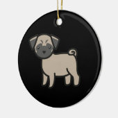 Pug Fawn Cartoon Keramisch Ornament (Links)