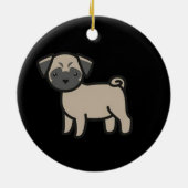 Pug Fawn Cartoon Keramisch Ornament (Achterkant)