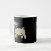 Pug Fawn Cartoon Koffiemok (Voorkant links)