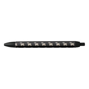 Pug Fawn Cartoon Zwarte Inkt Pen