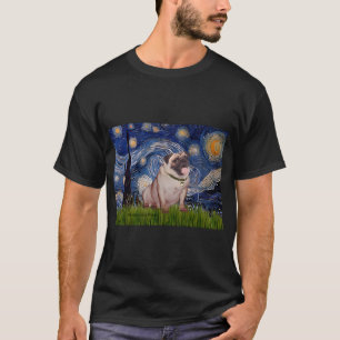 Pug fawn in De sterrennacht T-shirt