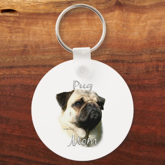Pug (fawn) Mam 2 Sleutelhanger (Achterkant)