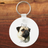Pug (fawn) Mam 2 Sleutelhanger (Voorkant)