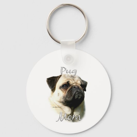 Pug (fawn) Mam 2 Sleutelhanger (Achterkant)