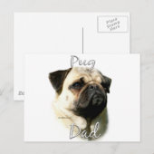 Pug (fawn) Pap 2 Briefkaart (Voorkant / Achterkant)