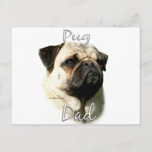 Pug (fawn) Pap 2 Briefkaart