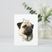 Pug (fawn) Pap 2 Briefkaart (Staand voorkant)