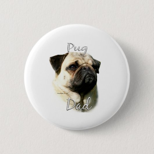 Pug (fawn) Pap 2 Ronde Button 5,7 Cm (Voorkant)