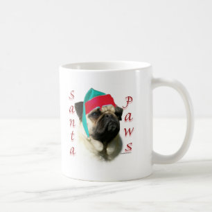 Pug (fawn) Santa Paws Koffiemok