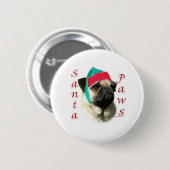 Pug (fawn) Santa Paws Ronde Button 5,7 Cm (Voorkant /achterkant)