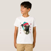 Pug (fawn) Santa Paws T-shirt (Voorkant volledig)