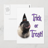 Pug (fawn) Trick Briefkaart (Voorkant / Achterkant)