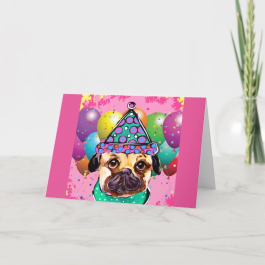 Pug Feestdagen Kaart (Voorkant)