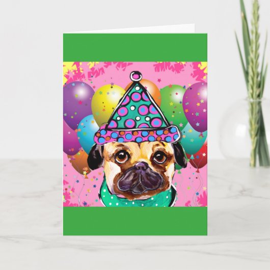 Pug Feestdagen Kaart (Voorkant)