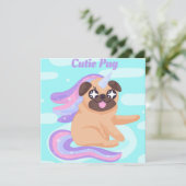 Pug Feestdagenkaart (Staand voorkant)