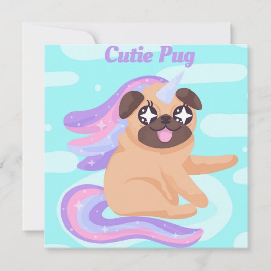 Pug Feestdagenkaart (Voorkant)