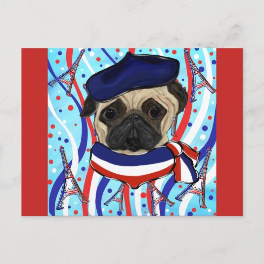 Pug Feestdagenkaart (Voorkant)
