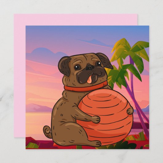 Pug Feestdagenkaart (Voorkant / Achterkant)