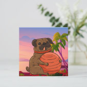 Pug Feestdagenkaart (Staand voorkant)
