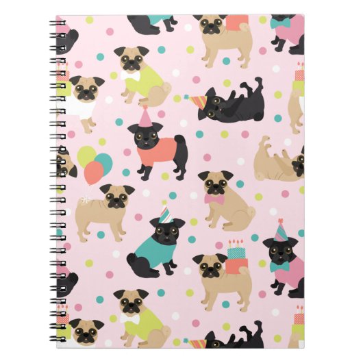 Pug-feestnotitieboek Notitieboek (Voorkant)