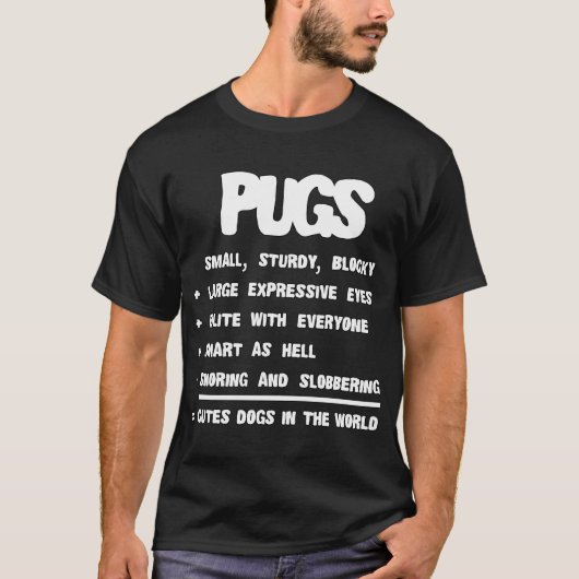 Pug Feiten Hond Liefhebber  T-shirt (Voorkant)