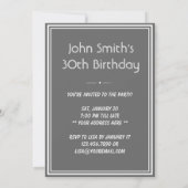 Pug & Fine Wine 30th Birthday Party Invitation Kaart (Achterkant)