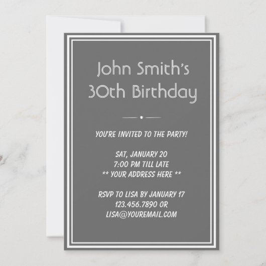 Pug & Fine Wine 30th Birthday Party Invitation Kaart (Achterkant)