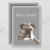 Pug & Fine Wine 30th Birthday Party Invitation Kaart (Voorkant / Achterkant)