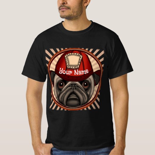 Pug Firefighter T-shirt (Voorkant)