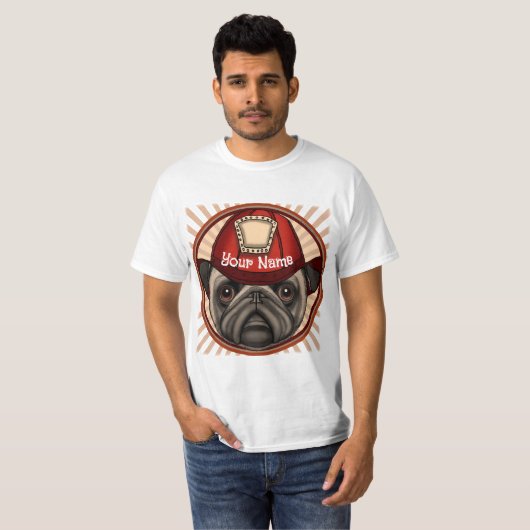 Pug Firefighter T-shirt (Voorkant volledig)