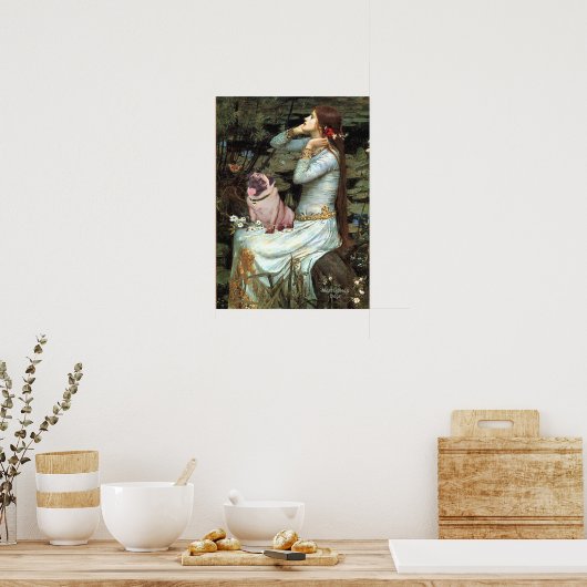 Pug (flauwte 2) - Ophelia Seated Poster (Keuken)