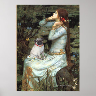 Pug (flauwte) - Ophelia Poster