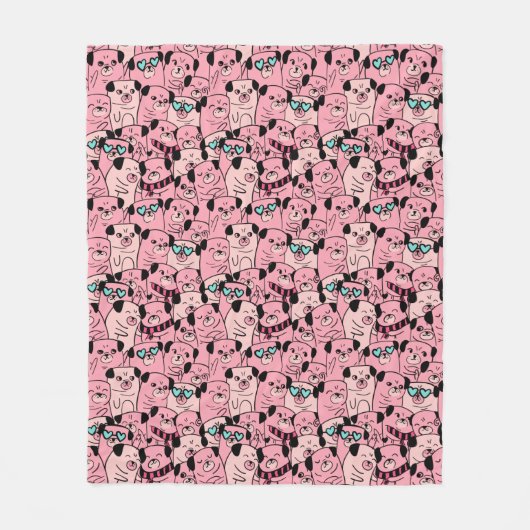 Pug Fleece Blanket (Voorkant)