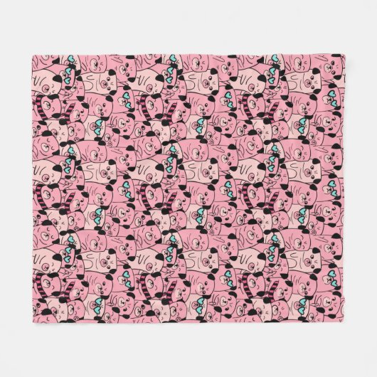 Pug Fleece Blanket Deken (Voorkant (Horizontaal))